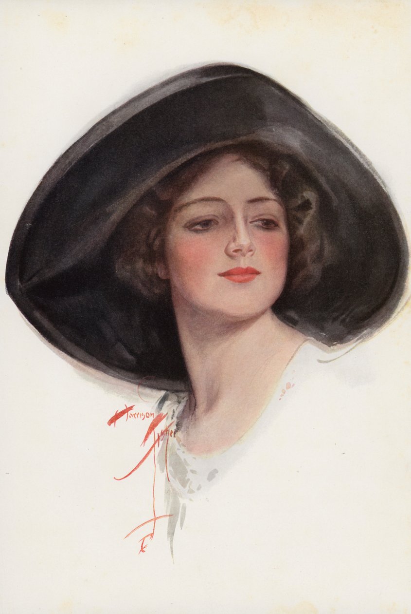 A Song of Tessie (kolorowa litografia) autorstwa Harrison Fisher