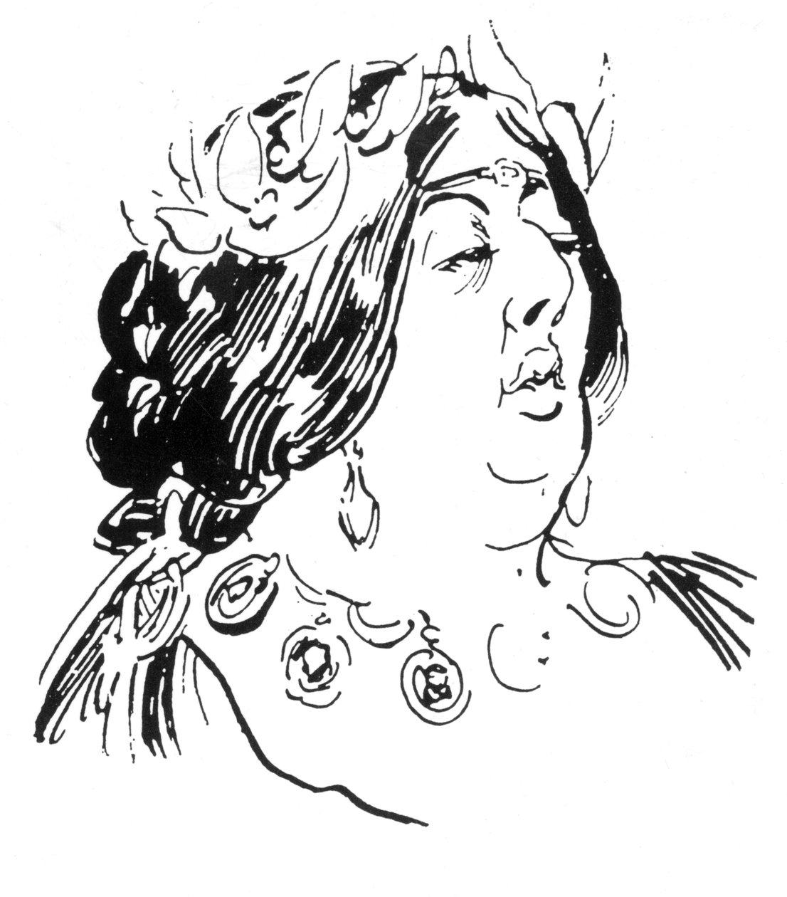 Portret Jane Franceski Agnes Wilde jako Madame de Recamier autorstwa Harry Furniss
