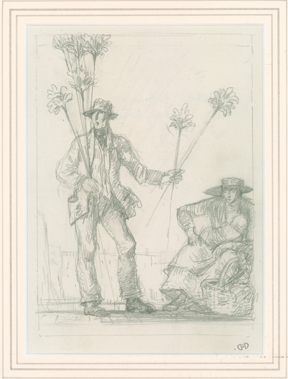 Szkic dla sprzedawcy mioteł, 1923 autorstwa Harry Morley