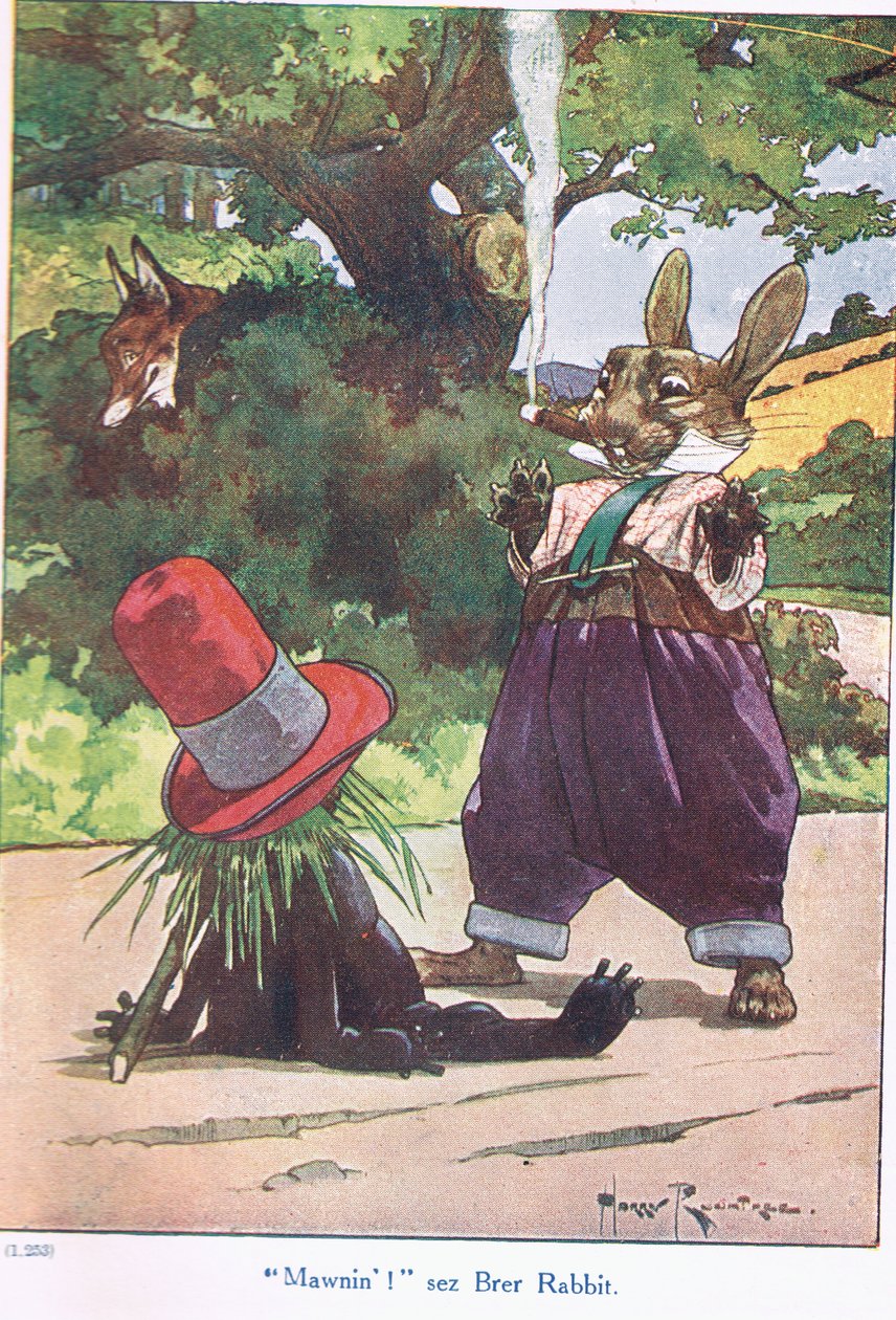 „Mawnin” mówi Brer Rabbit (kolor lito) Brer Rabbit (gwasz na papierze) autorstwa Harry Rountree