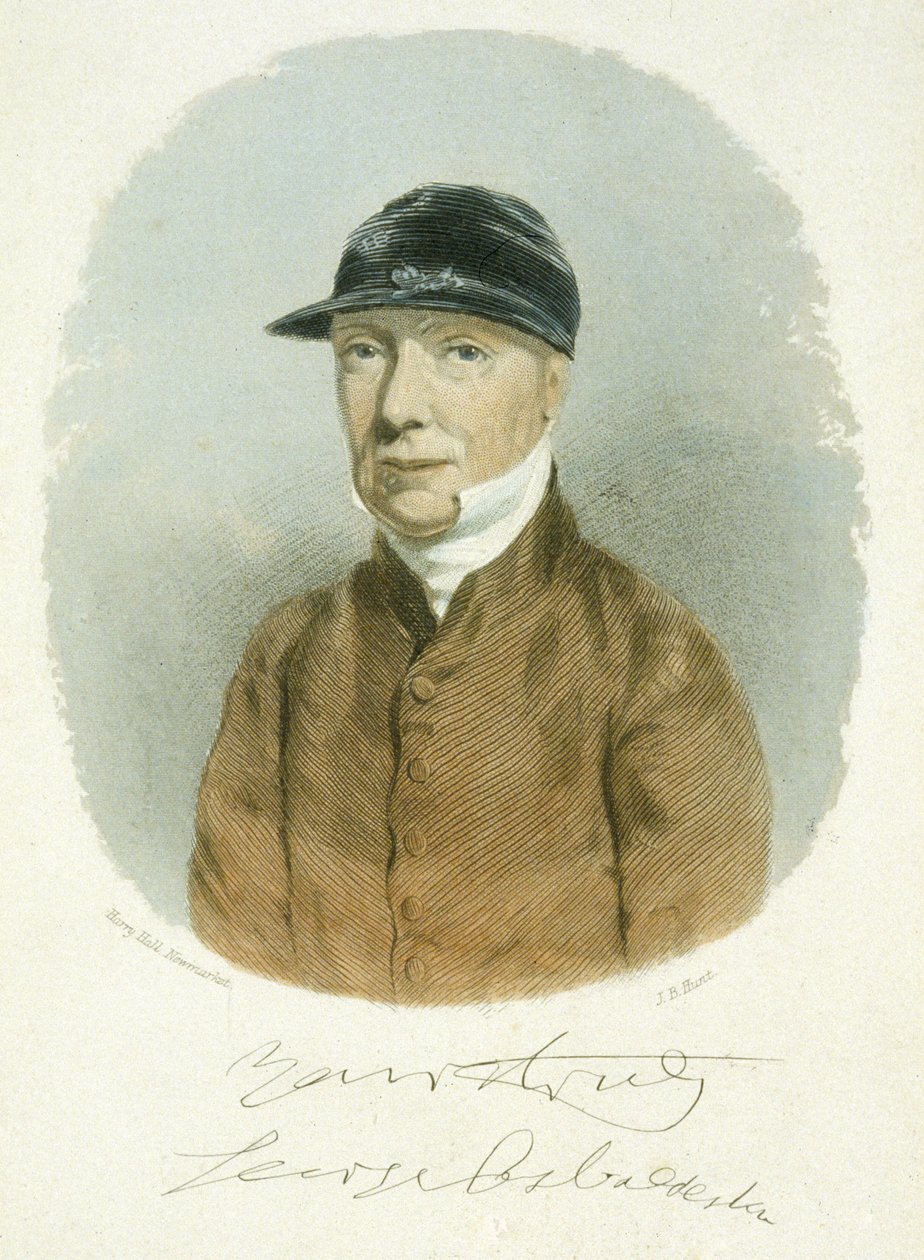 George Osbaldeston (1787-1866) 1866, ryty przez J.B. Hunta (kolorowa akwatinta) autorstwa Harry (after) Hall