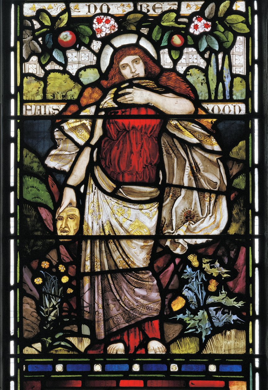 Fałsz, z Piers Ploughman, William Langland, 1873 (witraże) autorstwa Harry Burrow