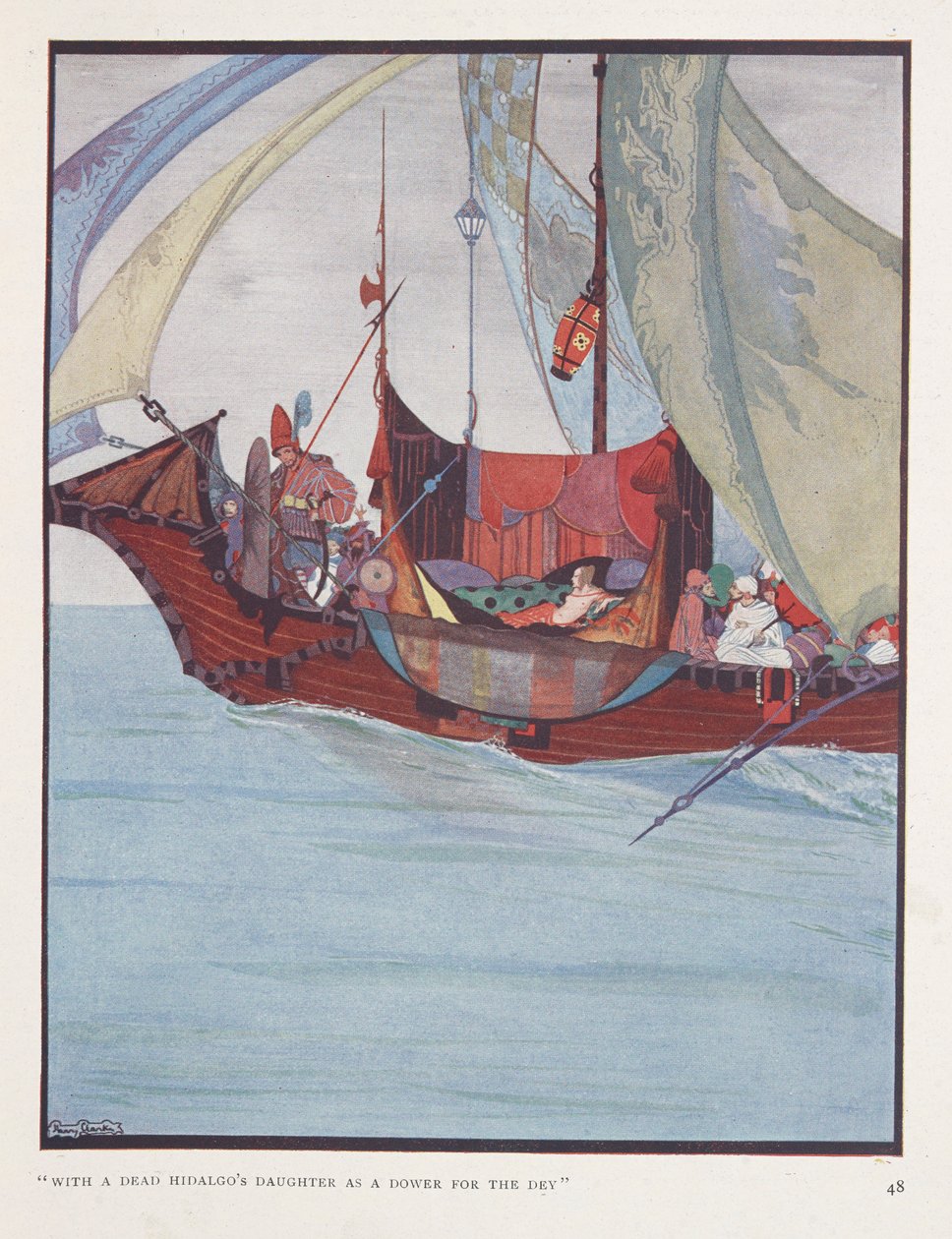 Ballada o kapitanach. „Z martwą córką Hidalgo   jako posag dla dey” autorstwa Harry Clarke