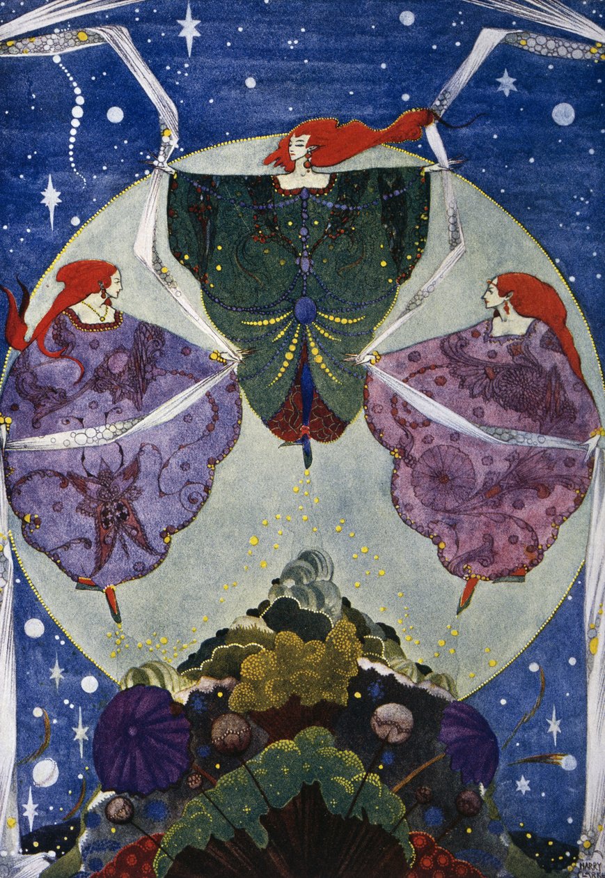 Wzgórze Elfów, bajka Hansa Christiana Andersena (1805-1875), ilustracja Harry Clarke (1890-1931) autorstwa Harry Clarke