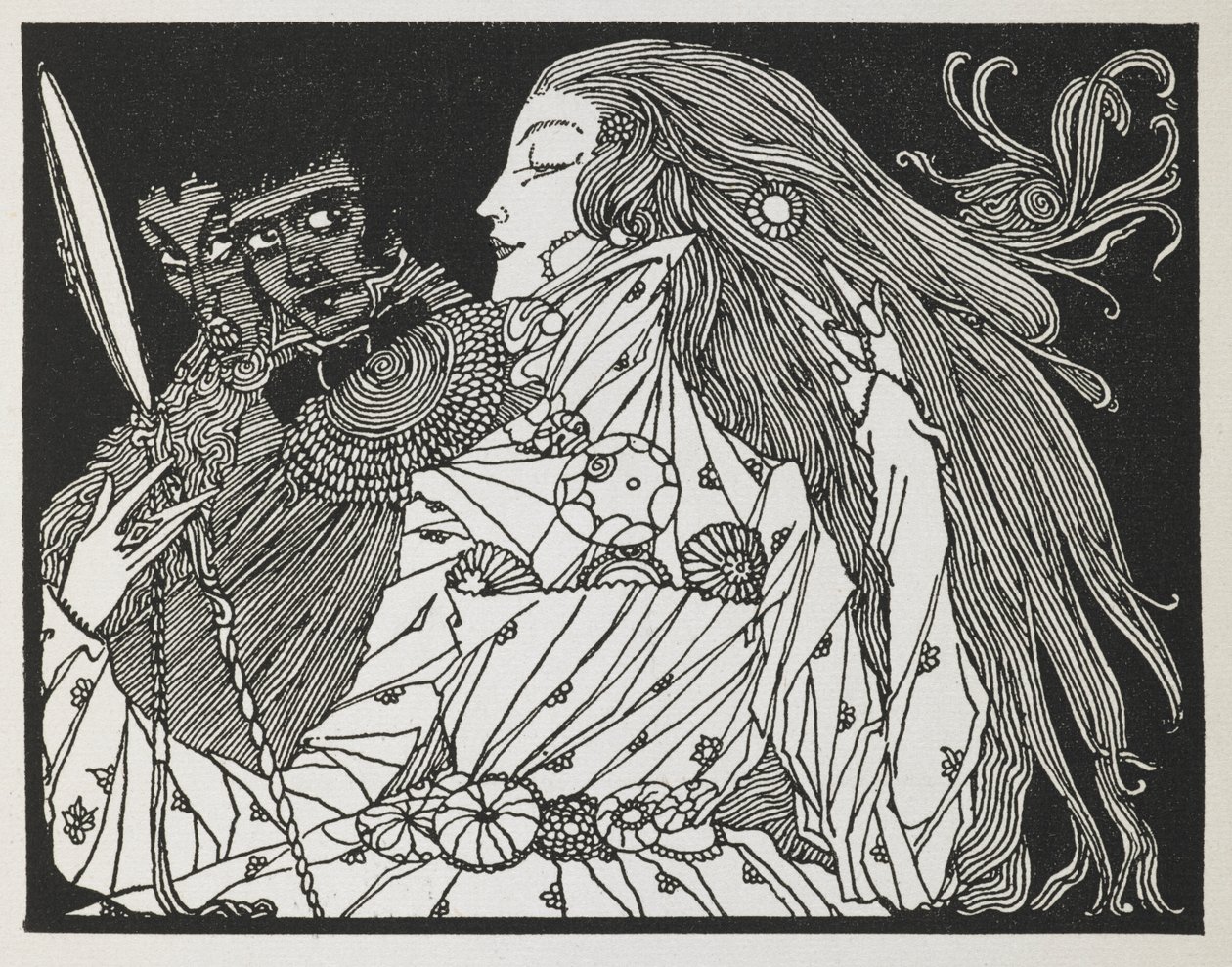 Ilustracja do opowiadania „Śmieszne życzenia”. autorstwa Harry Clarke