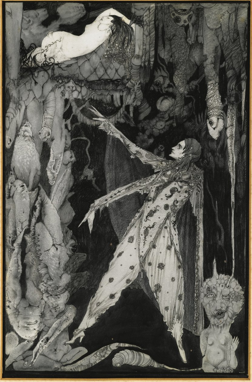 Ilustracja do Goethesa Fausta, 1924-1925 autorstwa Harry Clarke