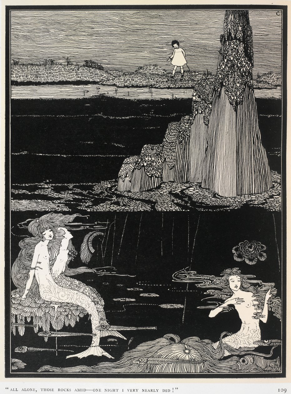 Syreny, ilustracja z „Bardzo prawie” Queenie Scott-Hopper autorstwa Harry Clarke