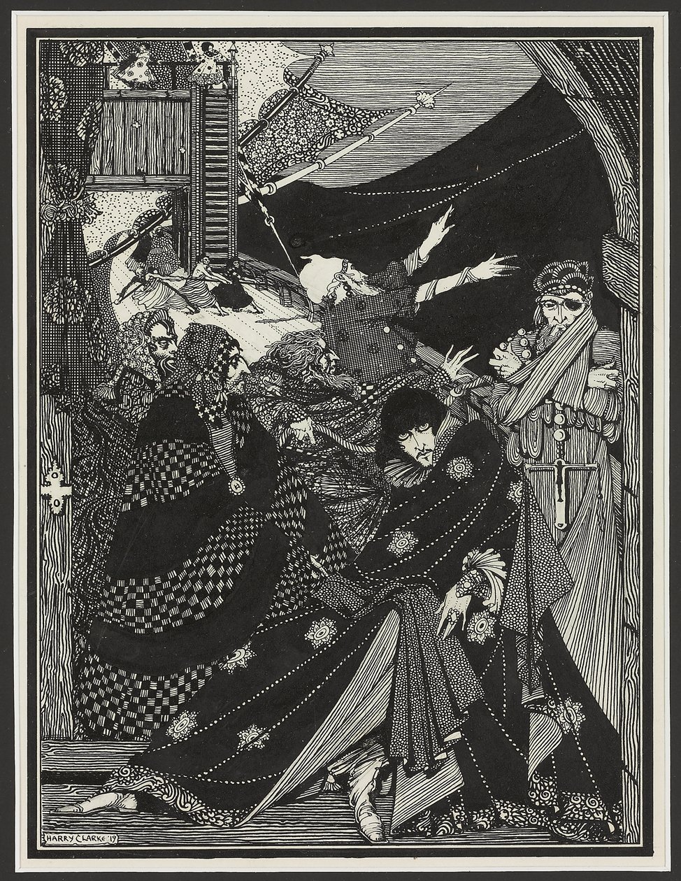 Wiadomość znaleziona w butelce, 1918 autorstwa Harry Clarke