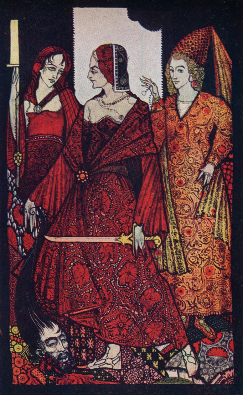 Królowe, które wycinają bagna Glanna, Judyty Pisma Świętego i Glorianny, 1910 autorstwa Harry Clarke