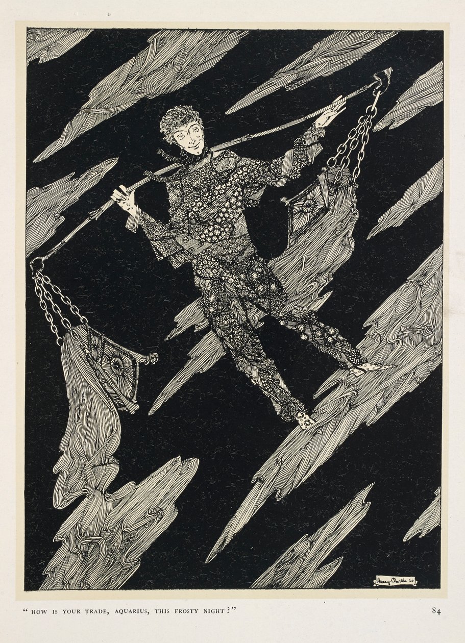 Rozmowa gwiazd. „Jak tam twój handel, Wodniku, w tę mroźną noc?” autorstwa Harry Clarke
