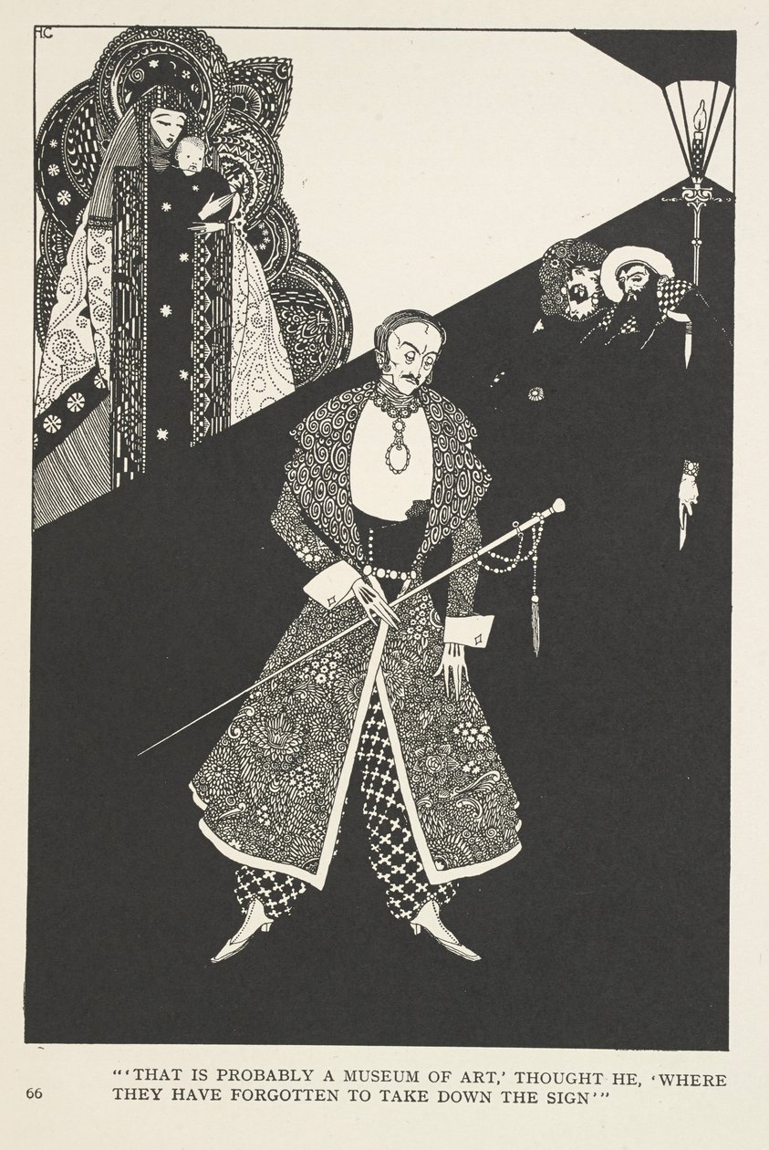 Kalosze Fortuny. „To chyba Muzeum Sztuki” – pomyślał – „gdzie zapomnieli zdjąć tabliczkę”. autorstwa Harry Clarke