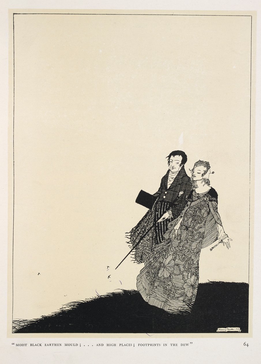 Wielki Kochanek. „Wilgotna, czarna pleśń gliniasta;... i wysokie miejsca; ślady na rosie” autorstwa Harry Clarke