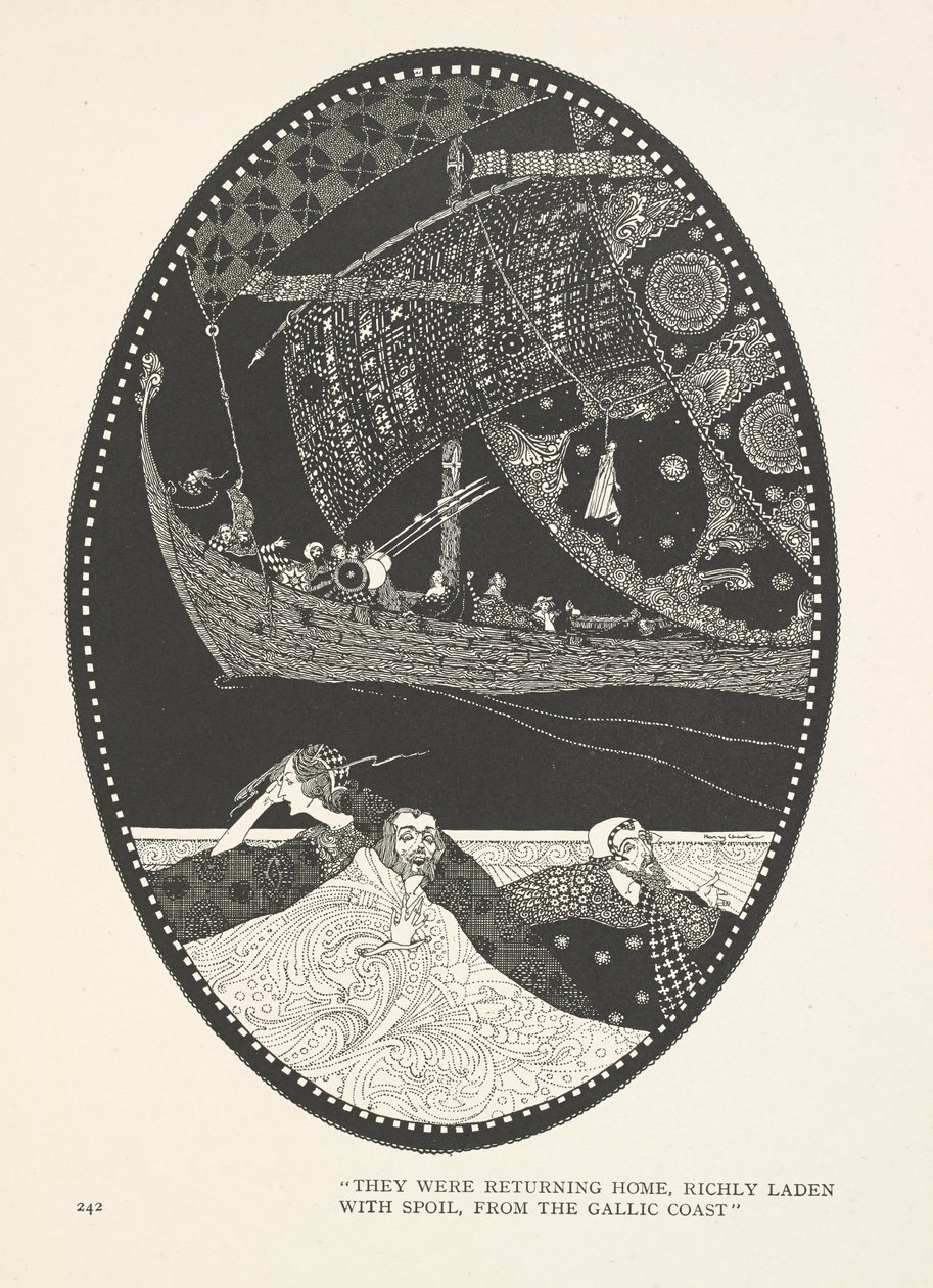 Córka Króla Bagien. Bogaci w łupy wracali do domu z Wybrzeża Galijskiego. autorstwa Harry Clarke