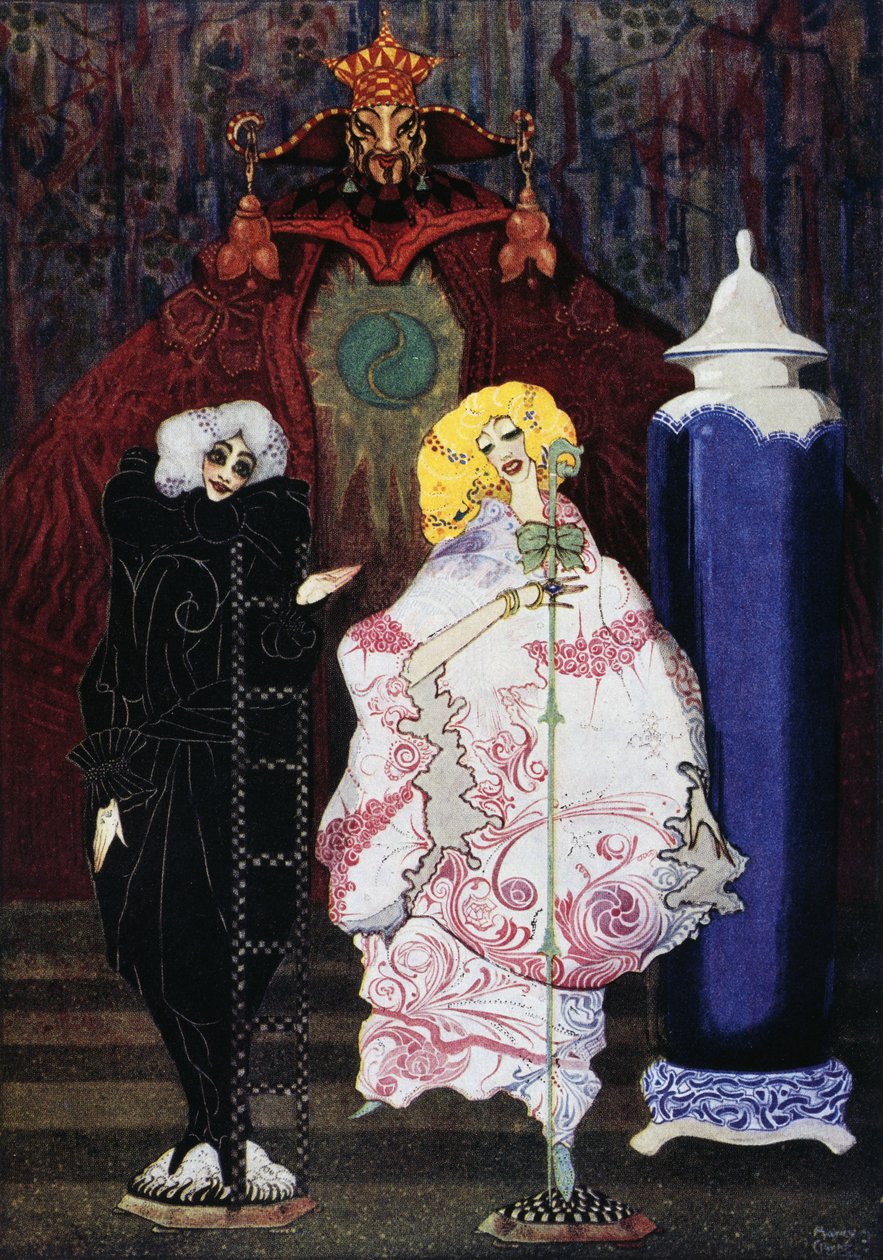 Pasterka i kominiarz, bajka Hansa Christiana Andersena (1805-1875), ilustracja Harry Clarke (1890-1931) autorstwa Harry Clarke