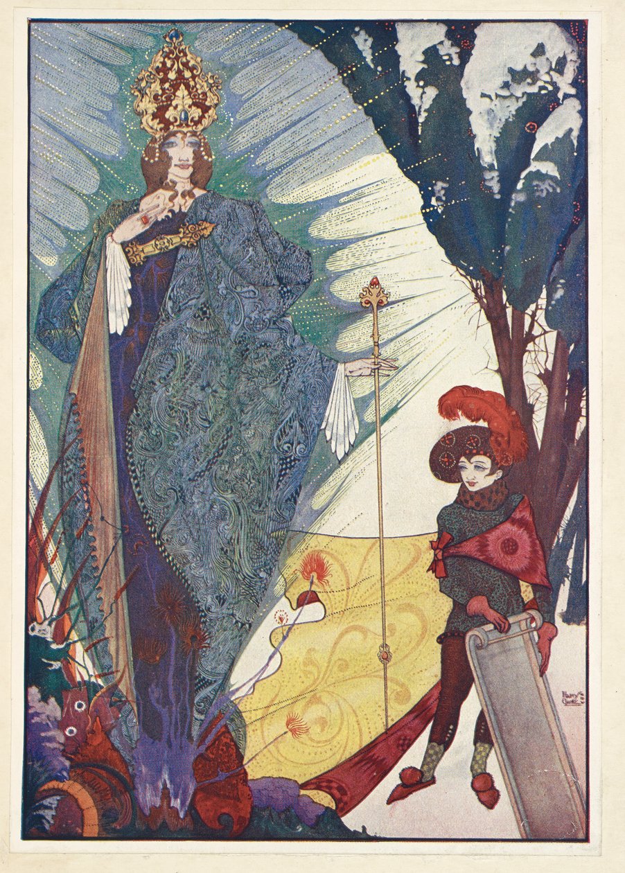 Królowa Śniegu. Kay i Królowa Śniegu. autorstwa Harry Clarke