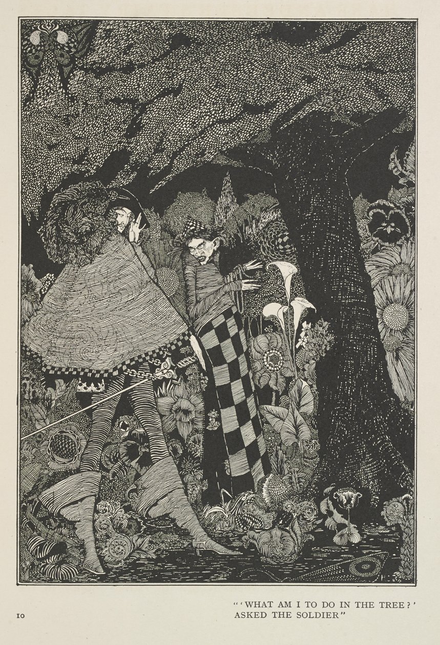 Pudełko Tindera „Co mam robić na drzewie?” zapytał żołnierz. autorstwa Harry Clarke