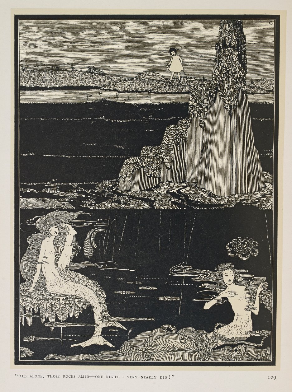 Niemal! „Zupełnie sam, wśród tych skał… pewnej nocy prawie mi się to udało!” Trzy syreny autorstwa Harry Clarke