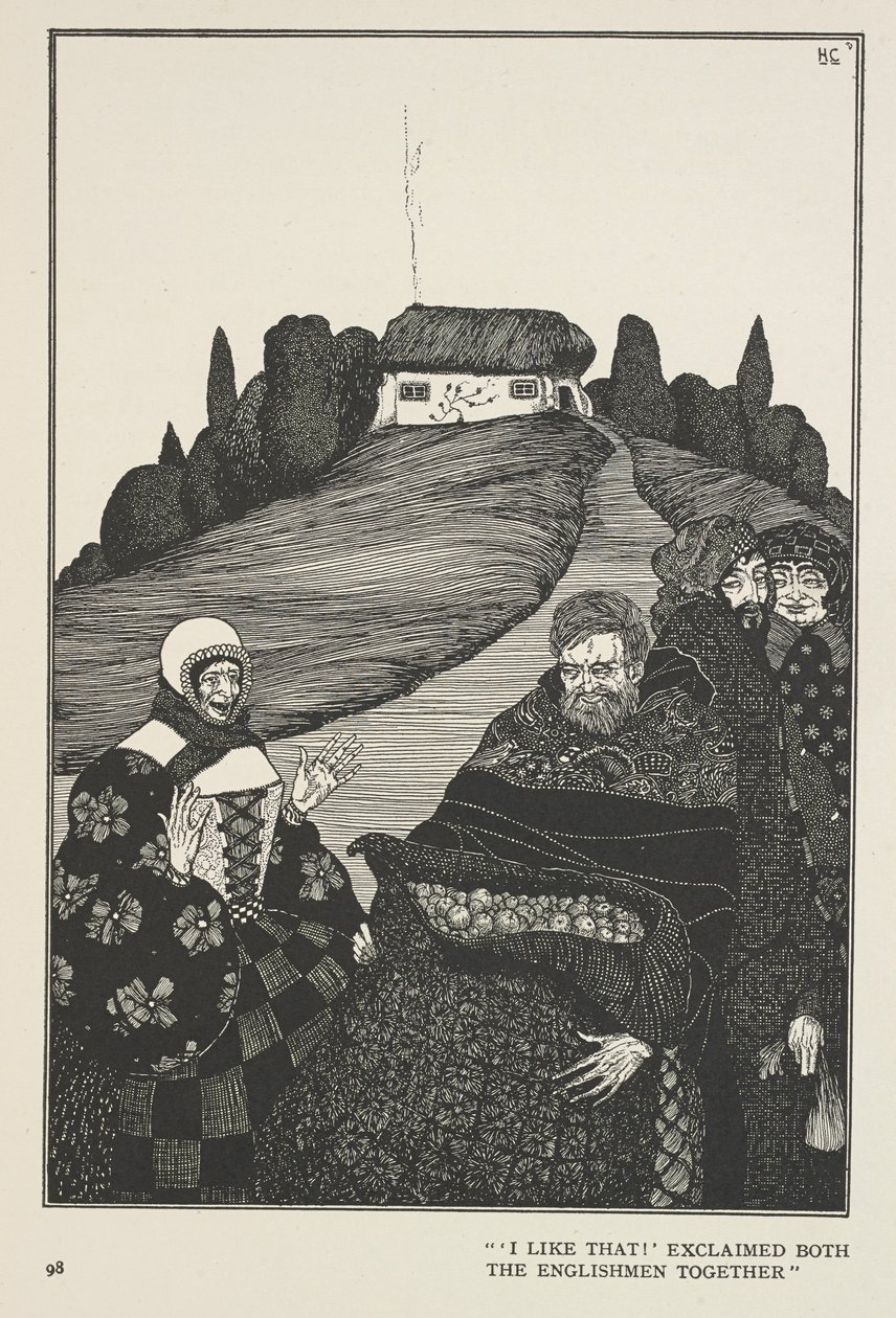 To, co robi Stary Człowiek, jest zawsze słuszne. „Podoba mi się to!” — zawołali obaj Anglicy jednocześnie. autorstwa Harry Clarke