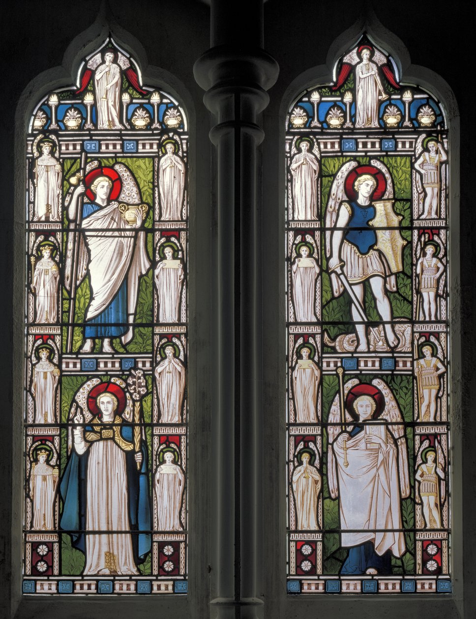 Minley, St Andrew, James Powell & Sons, Harry Ellis Wooldridge, Anioły i Archaniołowie, 1870 autorstwa Harry Ellis Wooldridge