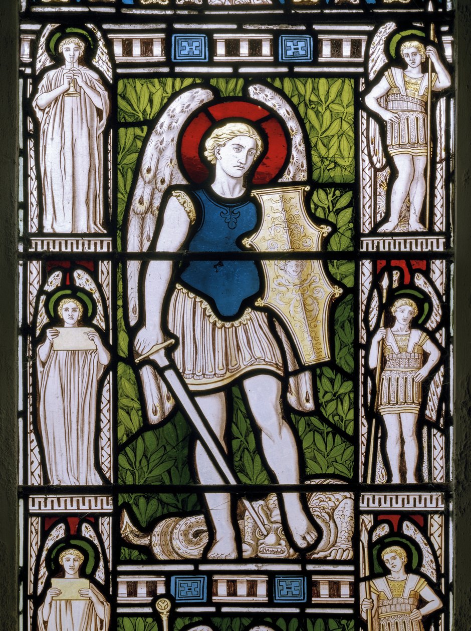 Minley, St Andrew, James Powell & Sons, Harry Ellis Wooldridge, Archanioł Michał, 1870 autorstwa Harry Ellis Wooldridge