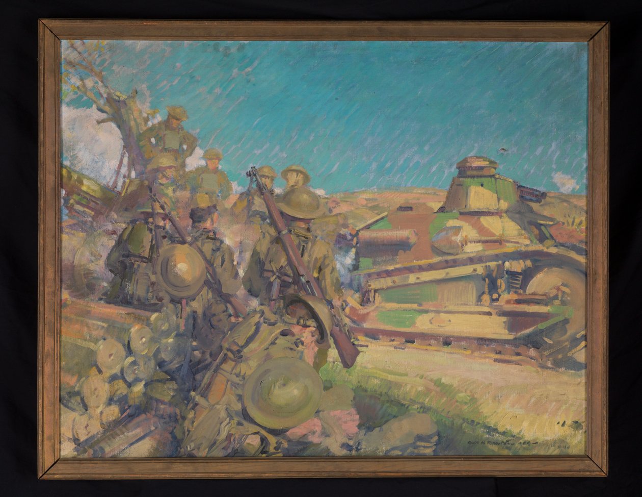 Powrót z walki, ok. 1918 (olej na płótnie) autorstwa Harry Everett Townsend