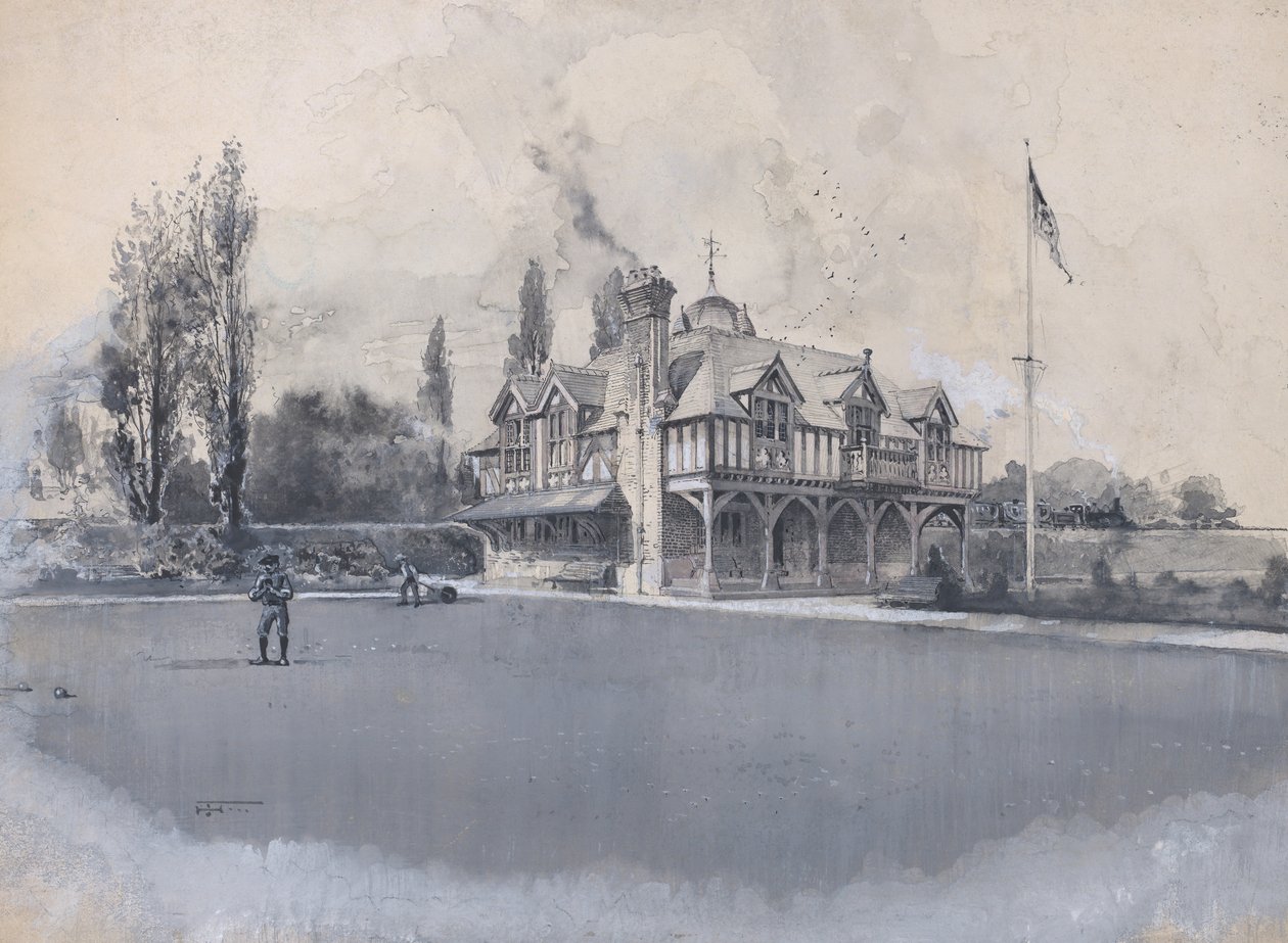 Athletic Club w Bowling Green, ca. 1900. autorstwa Harry Fenn
