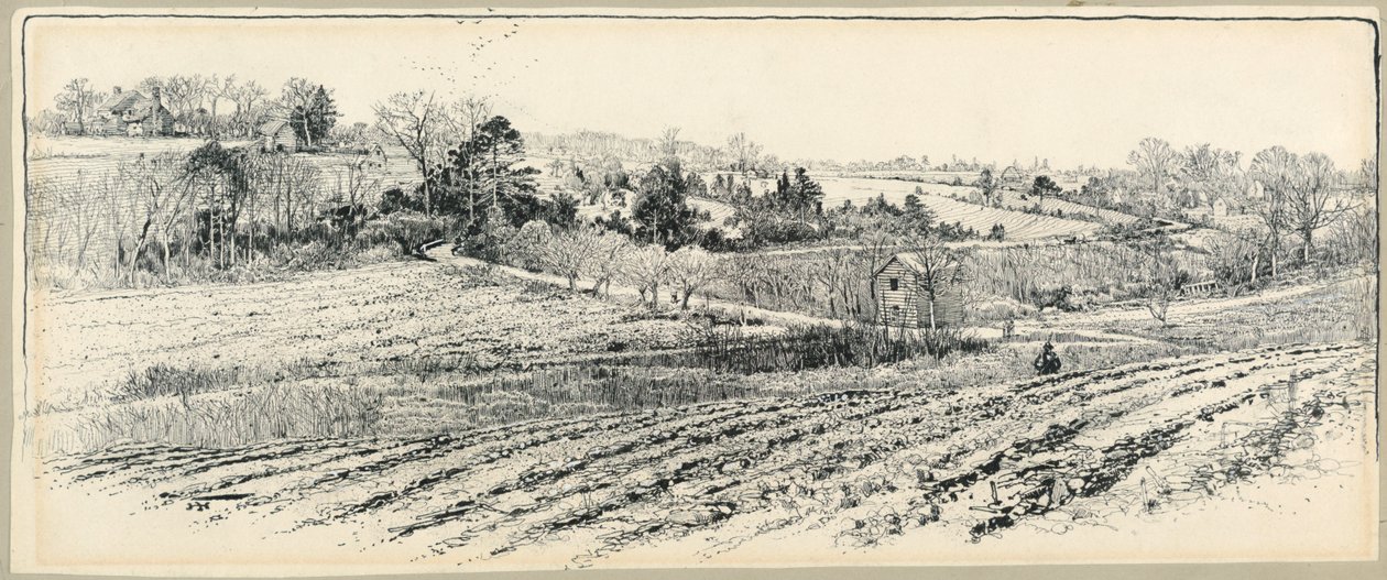 Pole bitwy w Beaver Dam Creek autorstwa Harry Fenn