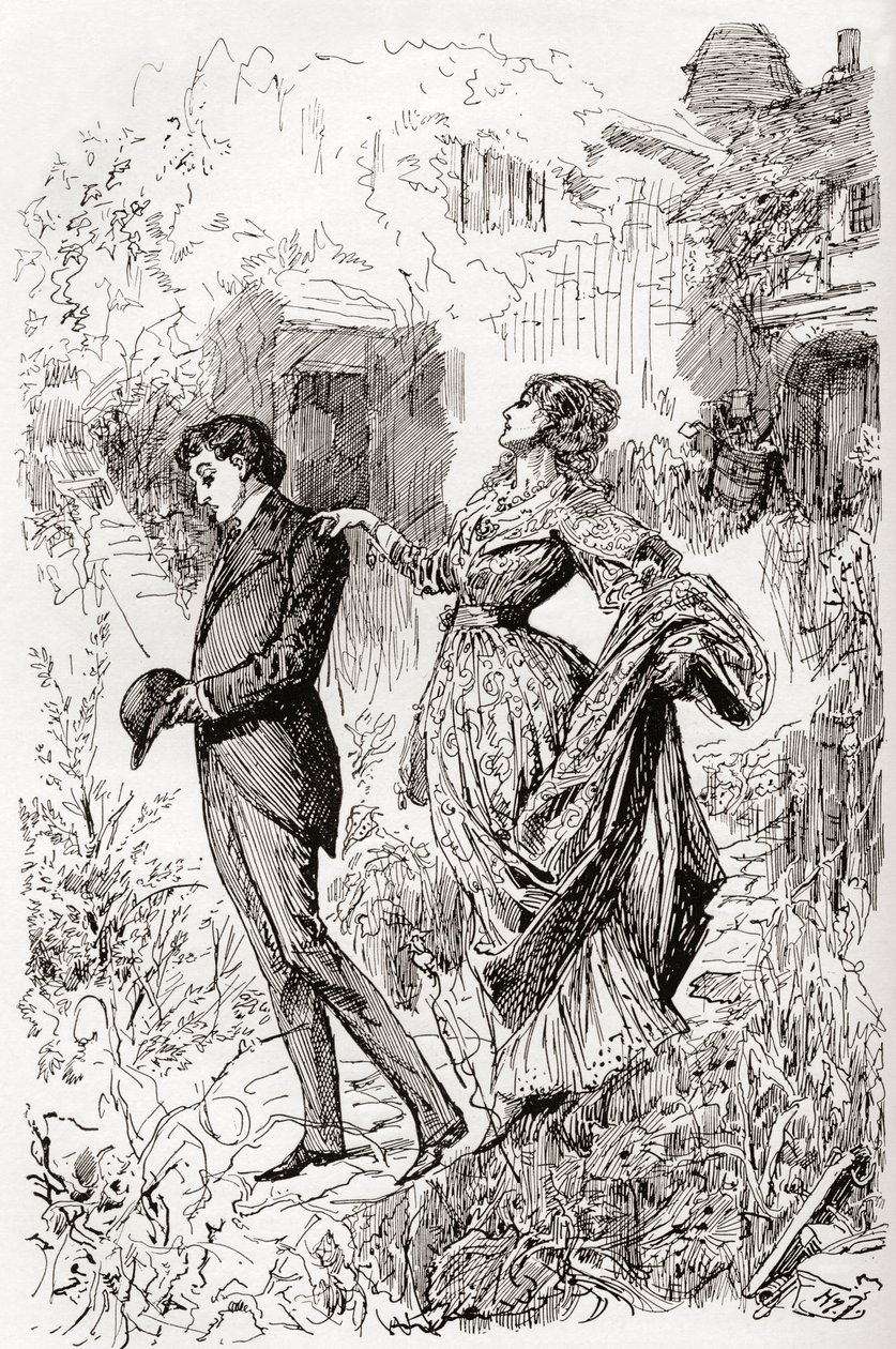 Estella i Pip w ogrodzie panny Havisham. " autorstwa Harry Furniss