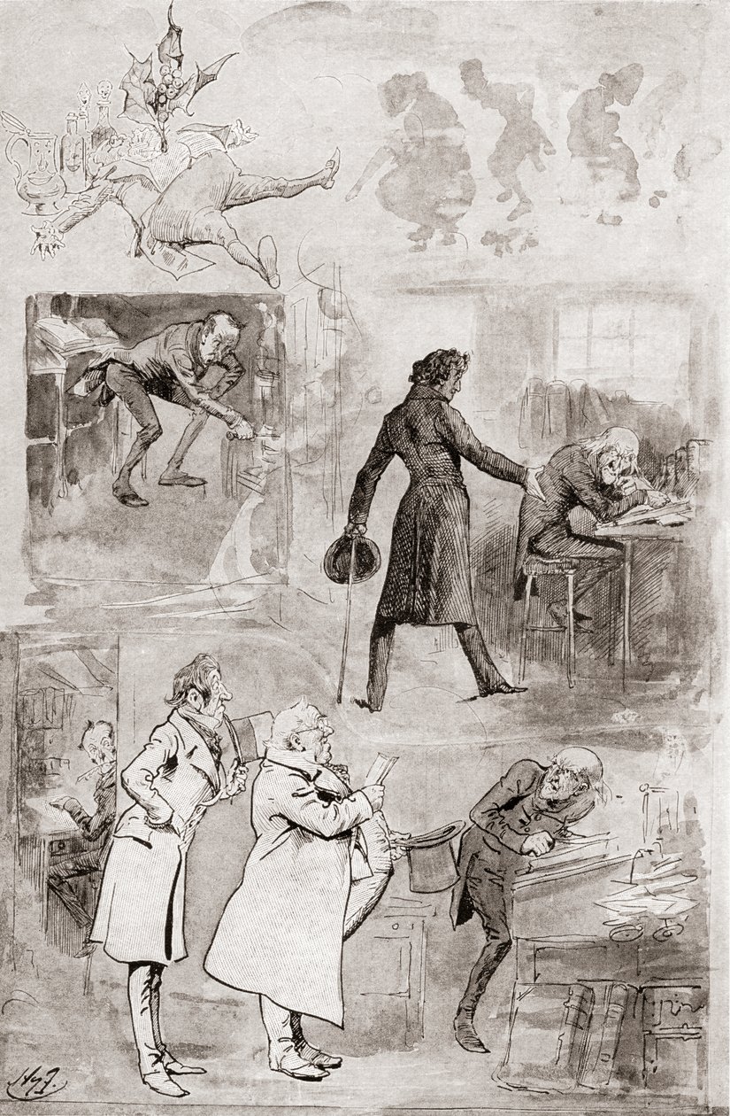 Ilustracja do Opowieści wigilijnej z The Christmas Books autorstwa Charlesa Dickensa autorstwa Harry Furniss