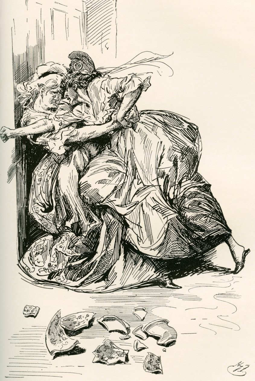 Ilustracja do powieści Karola Dickensa Opowieść o dwóch miastach autorstwa Harry Furniss
