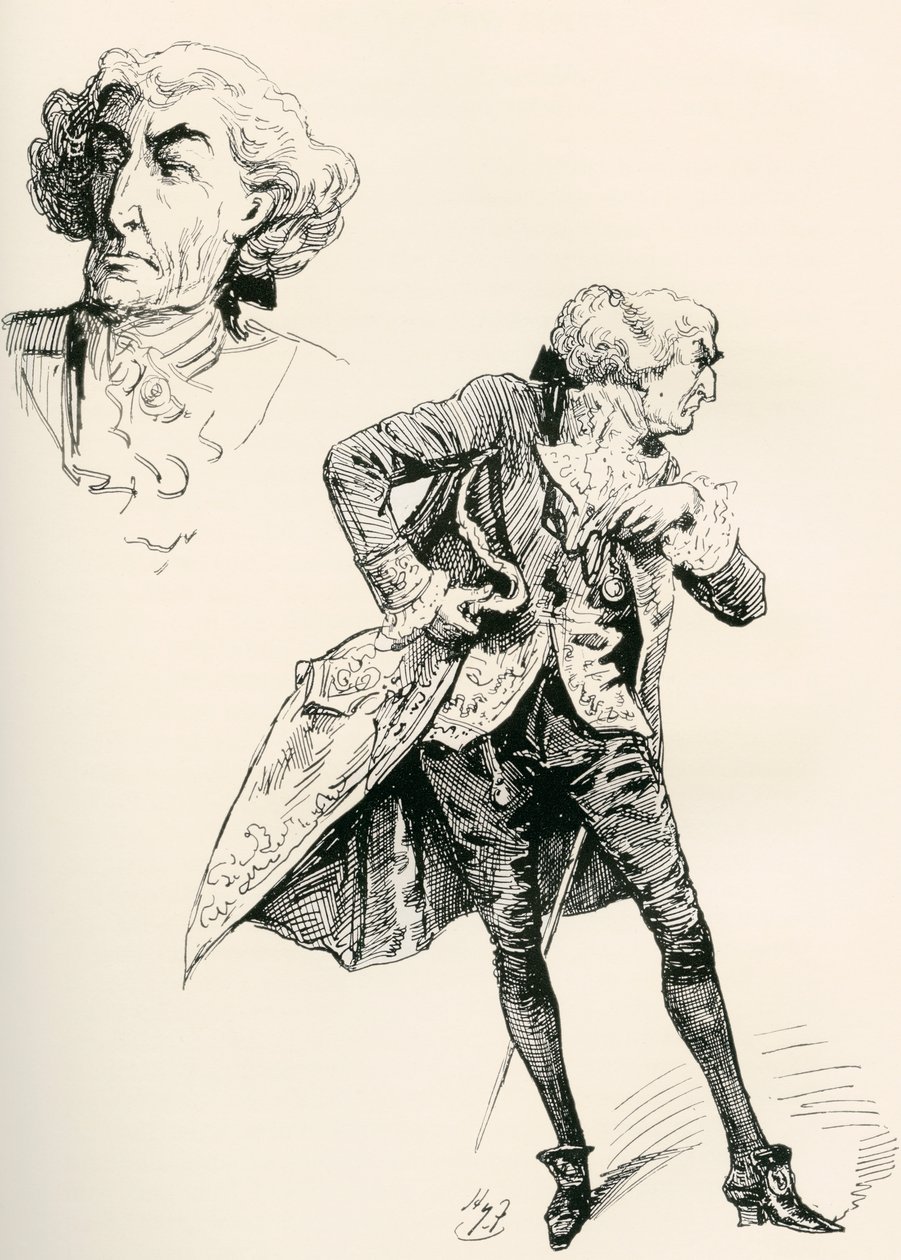 Ilustracja do powieści Karola Dickensa Opowieść o dwóch miastach autorstwa Harry Furniss