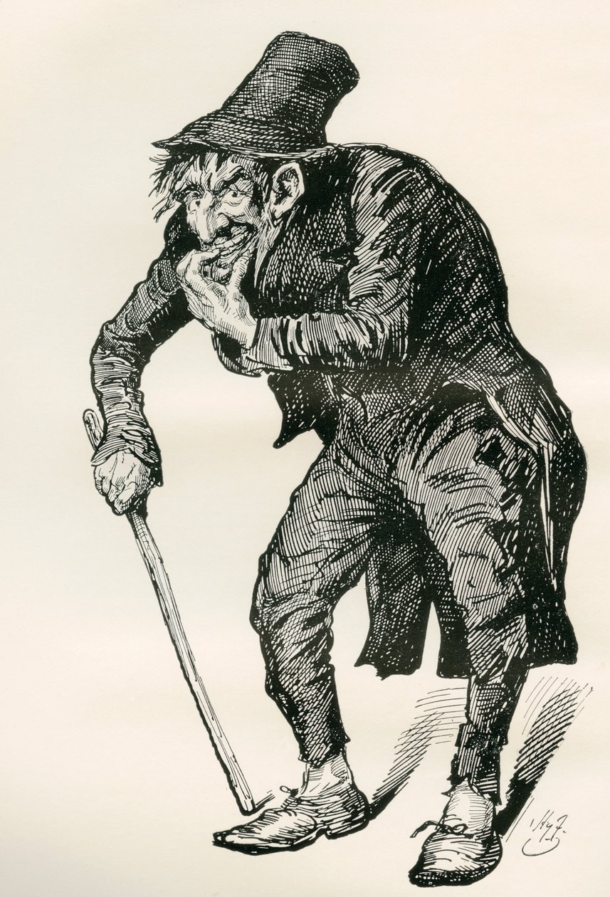 Ilustracja do The Old Curiosity Shop Charlesa Dickensa autorstwa Harry Furniss