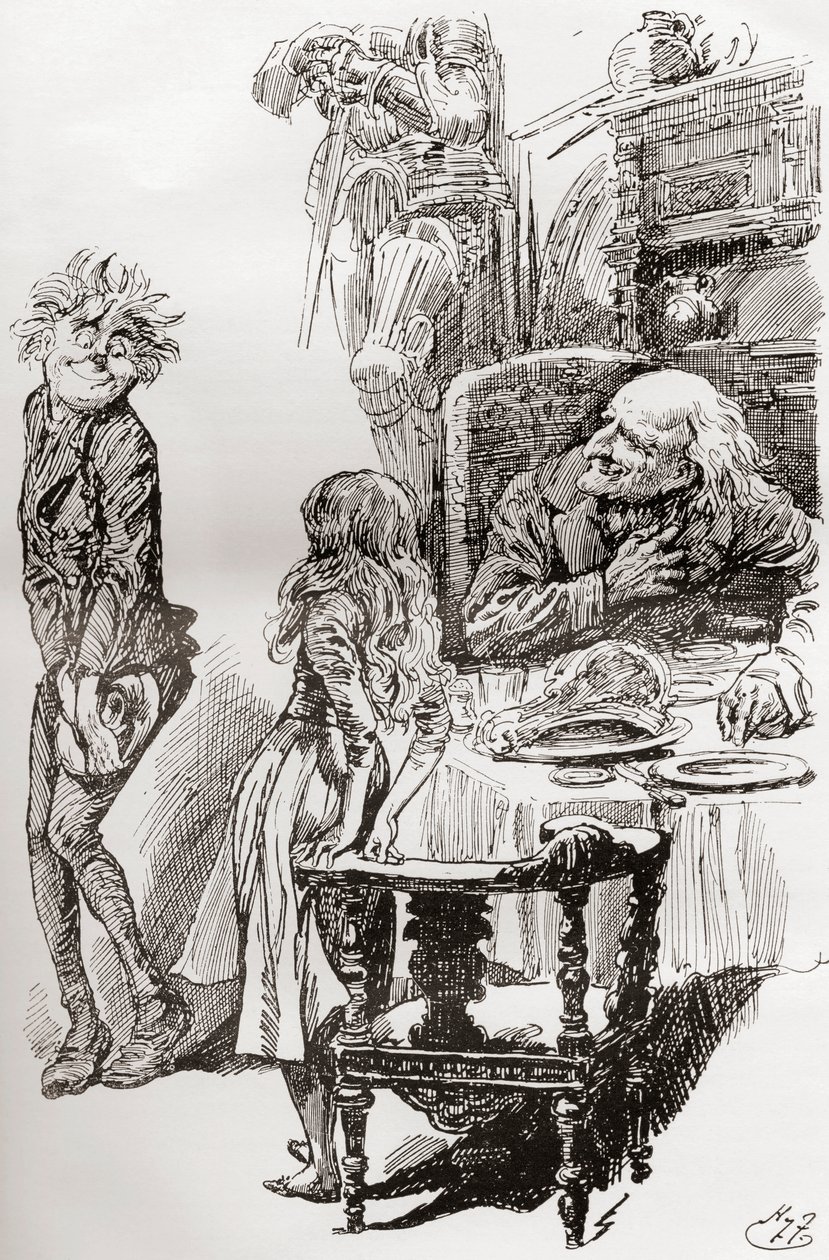 Ilustracja do The Old Curiosity Shop Charlesa Dickensa autorstwa Harry Furniss