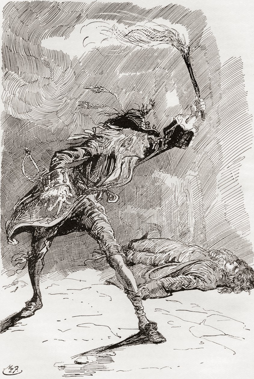 Ilustracja do powieści Karola Dickensa Barnaby Rudge autorstwa Harry Furniss