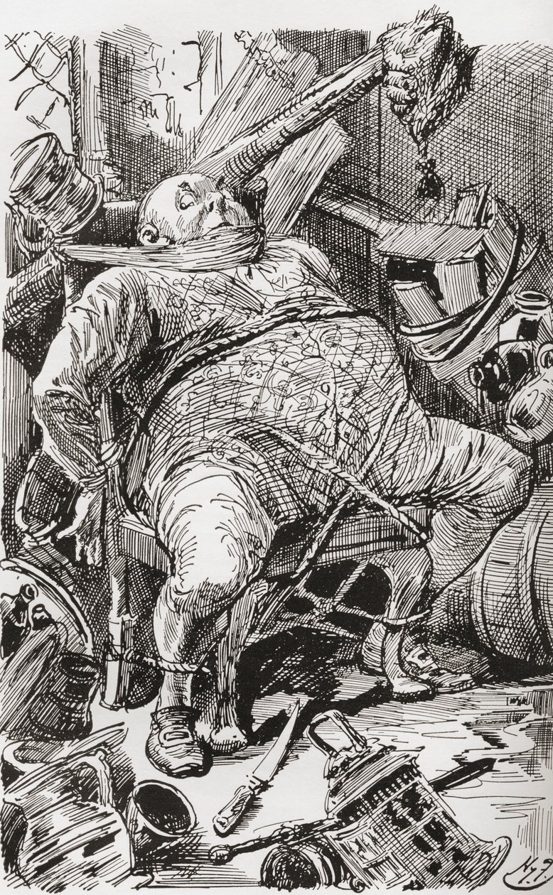 Ilustracja do powieści Karola Dickensa Barnaby Rudge autorstwa Harry Furniss
