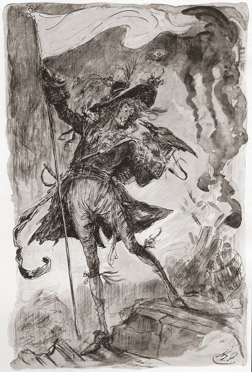 Ilustracja do powieści Karola Dickensa Barnaby Rudge autorstwa Harry Furniss