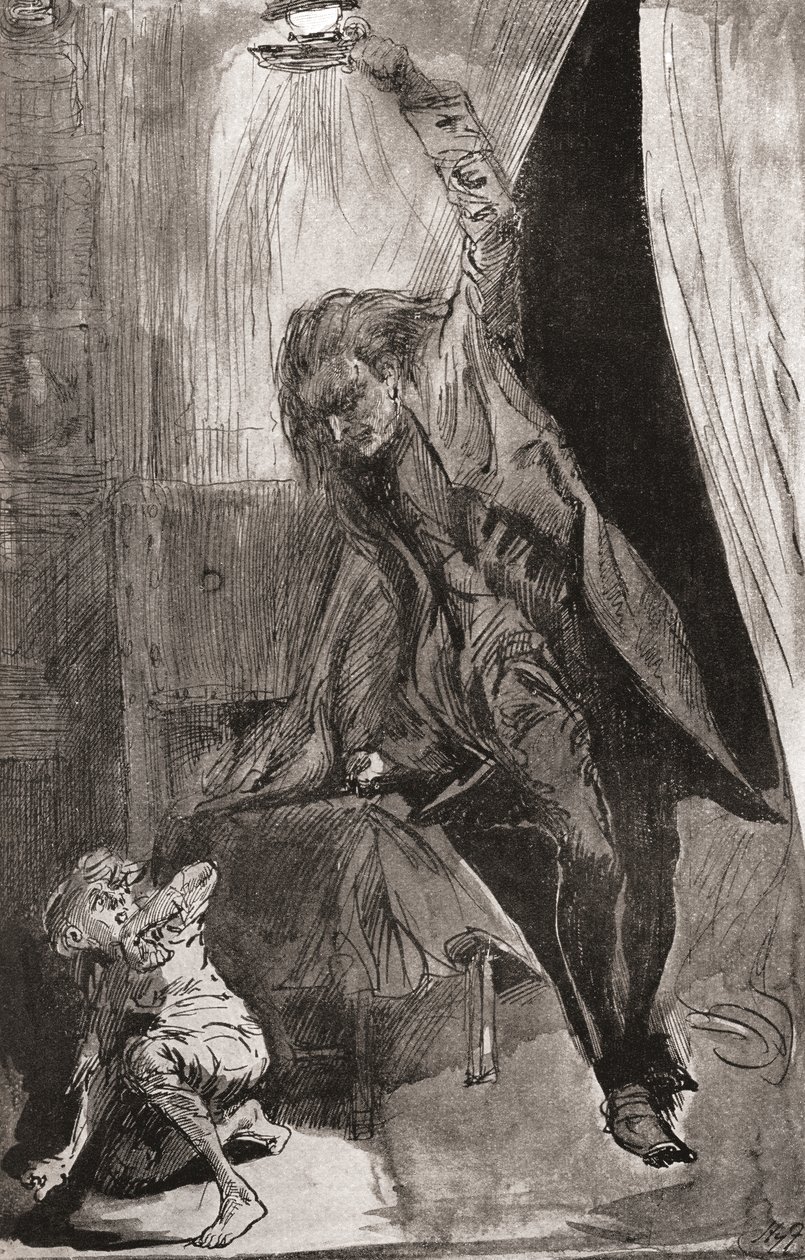 Ilustracja do powieści Karola Dickensa Okazja ducha autorstwa Harry Furniss