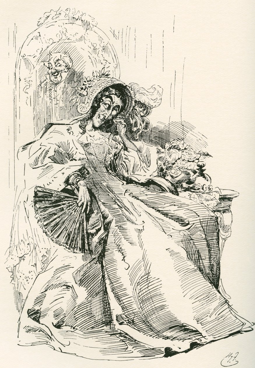 Pani Skewton (grawerowanie) autorstwa Harry Furniss