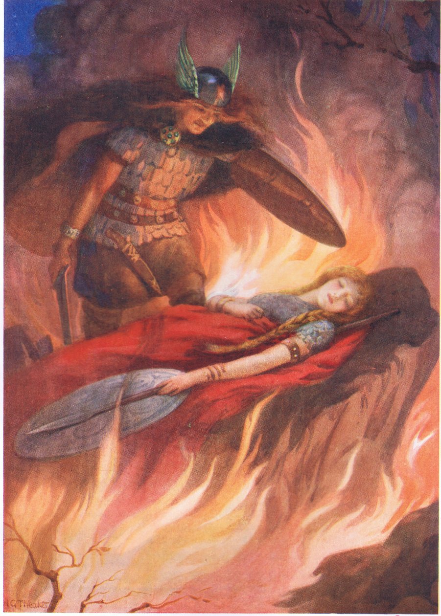 "Sigurd and Brynhild" z "The Sword of the Volsungs" zilustrowane w "Children