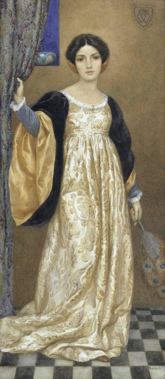 Stojąca kobieta, ok. 1905 (akwarela i gwasz na papierze) autorstwa Harry George Theaker