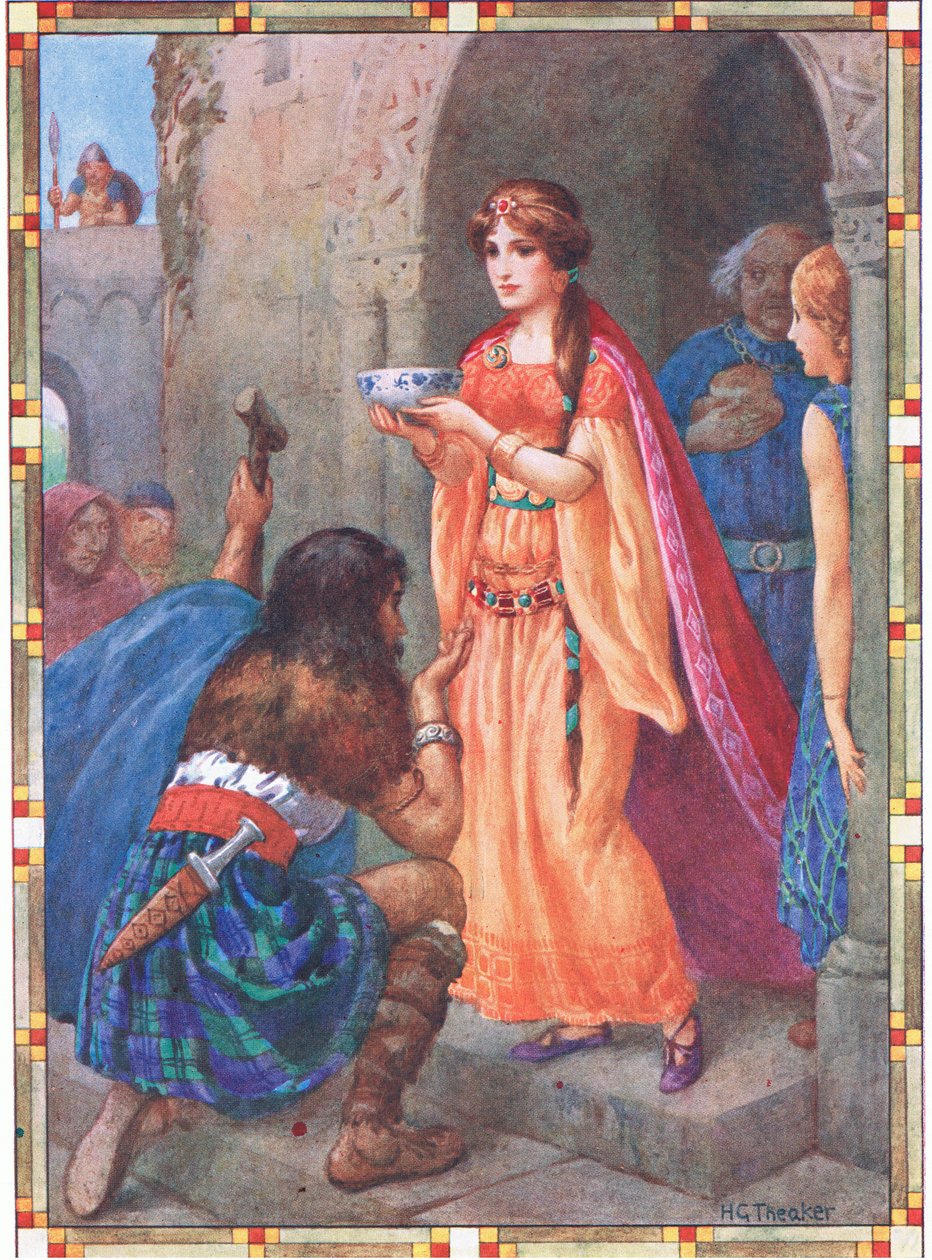 "The Lady of Lock Awe" (z The Token) (kolorowa litografia) autorstwa Harry George Theaker