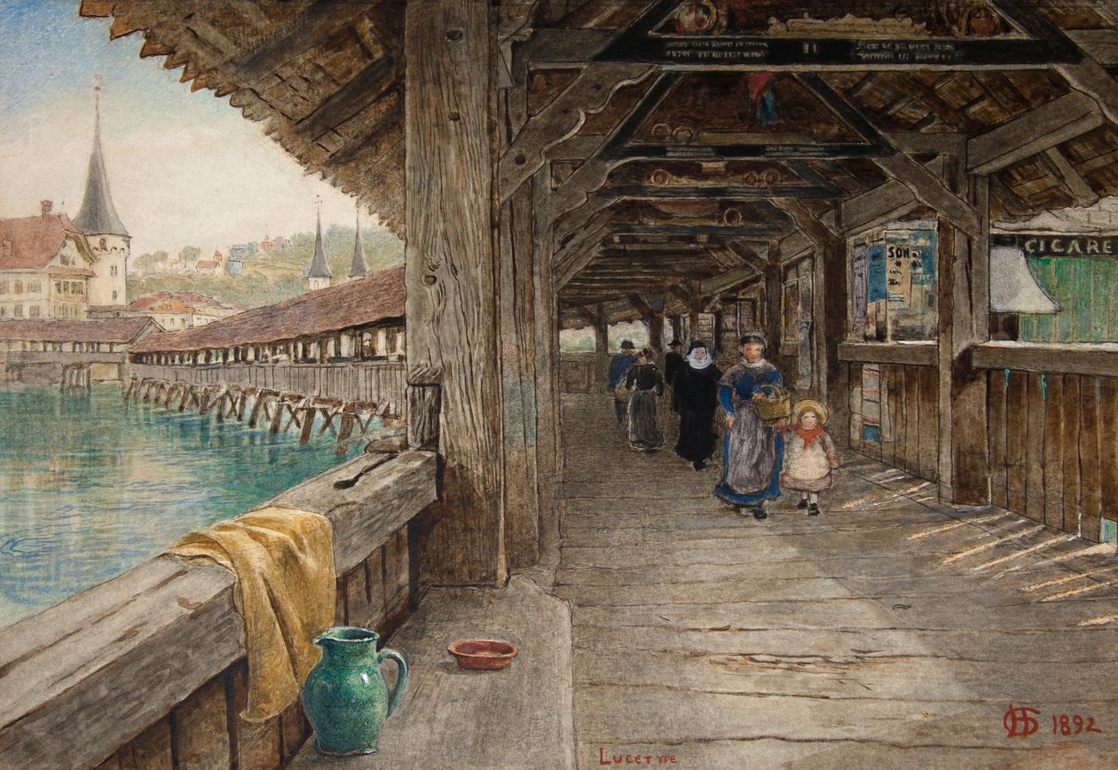 The Chapel Bridge, Lucerna autorstwa Harry Goodwin