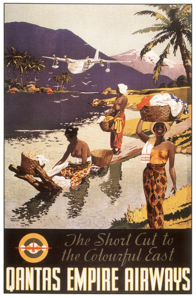Advertisement Qantas Empire Airways, pocztówka, ok. 1930 r. 1950-1954 (plakat) autorstwa Harry J. Weston