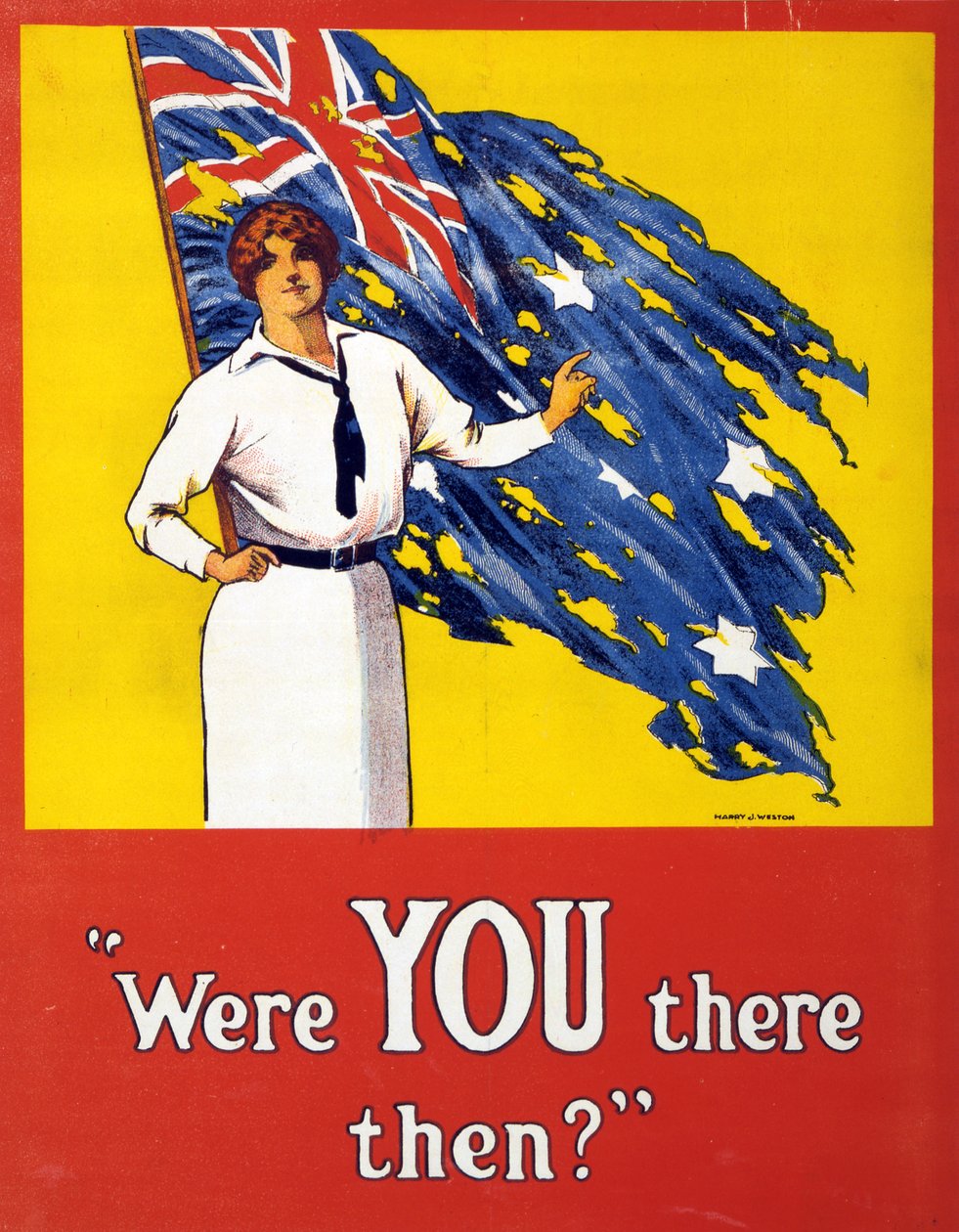I wojna światowa 1914-1918: „Byłeś tam wtedy?” 1916 (plakat) autorstwa Harry J. Weston