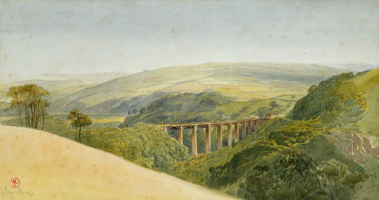 Most Bluszczowy, ok. 1850 r. (akwarela na papierze) autorstwa Harry John Johnson