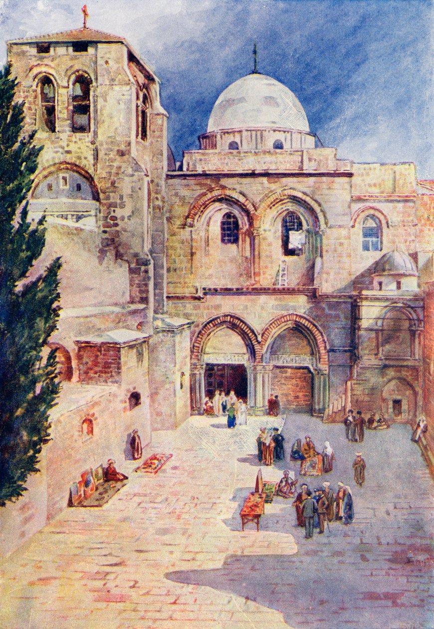 Kościół Grobu Świętego, Jerozolima, Palestyna, ok. 1910 r., z A Book of Modern Palestine Richarda Penlake