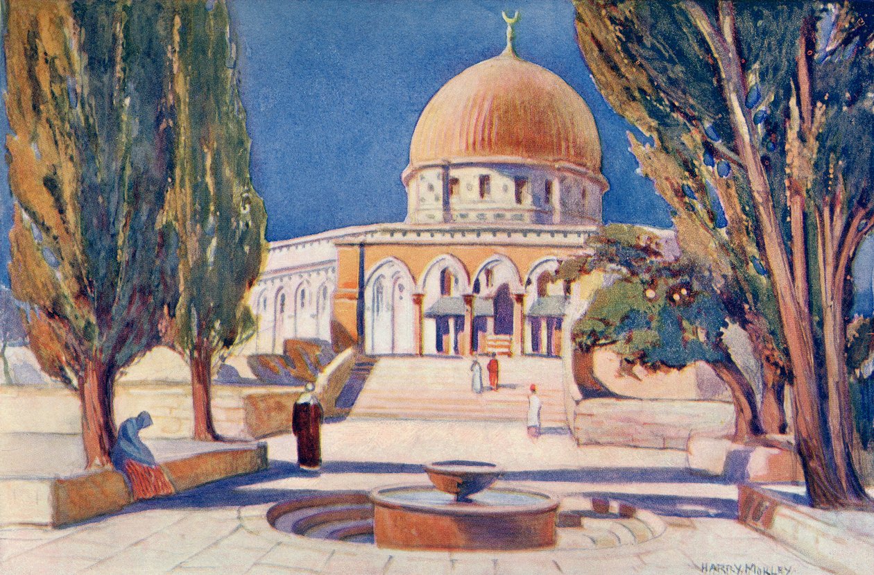 Kopuła na Skale na Wzgórzu Świątynnym, Jerozolima, Palestyna, ok. 1910 r., z A Book of Modern Palestine Richarda Penlake