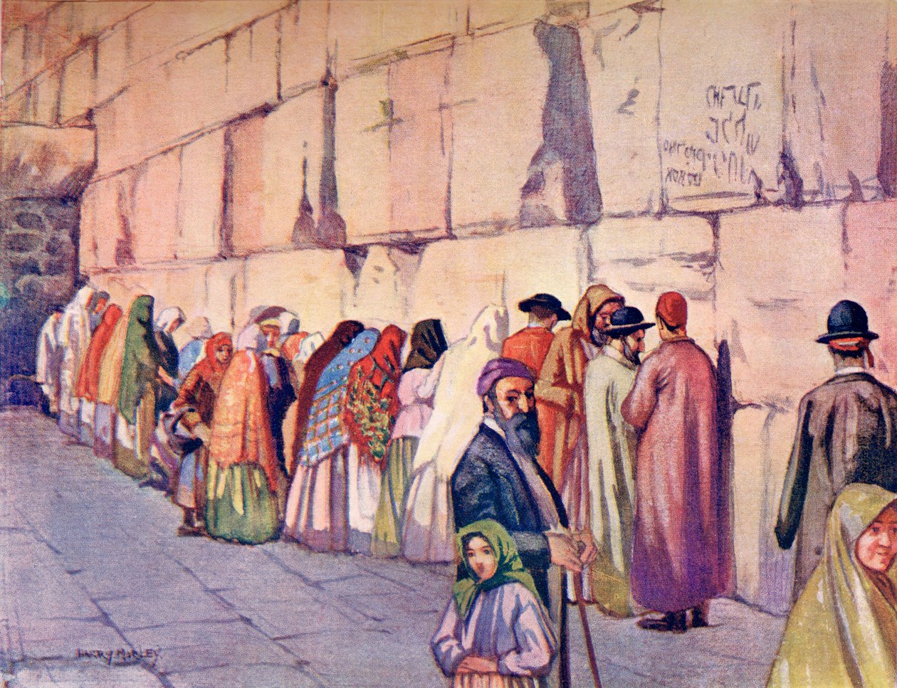 Ściana Płaczu, Jerozolima, Palestyna, ok. 1910 r., z A Book of Modern Palestine Richarda Penlake