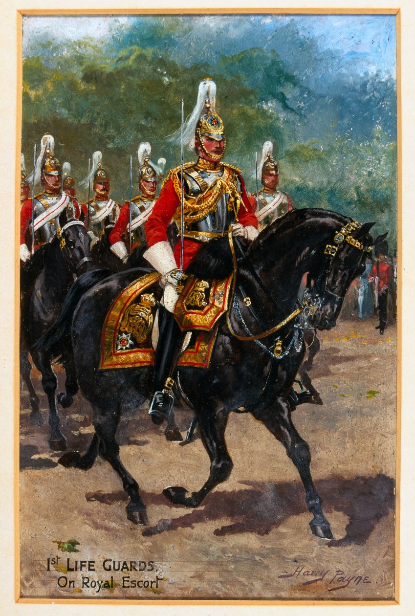 1st Life Guards, na Royal Escort autorstwa Harry Payne