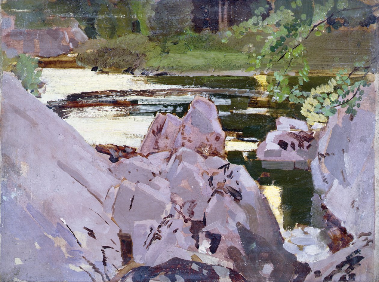 Wieczór nad rzeką (panel) autorstwa Harry Watson